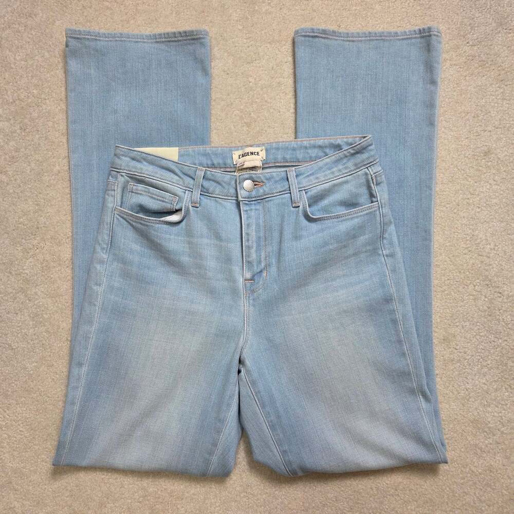 NWT L'AGENCE Oriana 28 High Rise Straight Leg Lt Blue Jeans 5 Pocket Soft